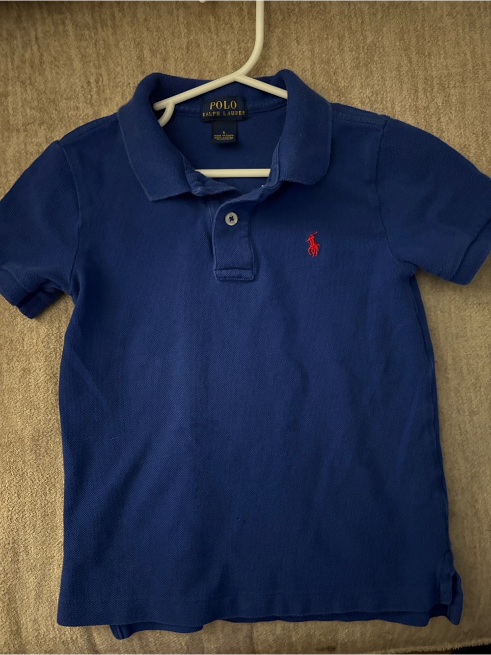 3/$20! Boys size small 5 Ralph Lauren Boys Royal Blue Polo short sleeve shirt